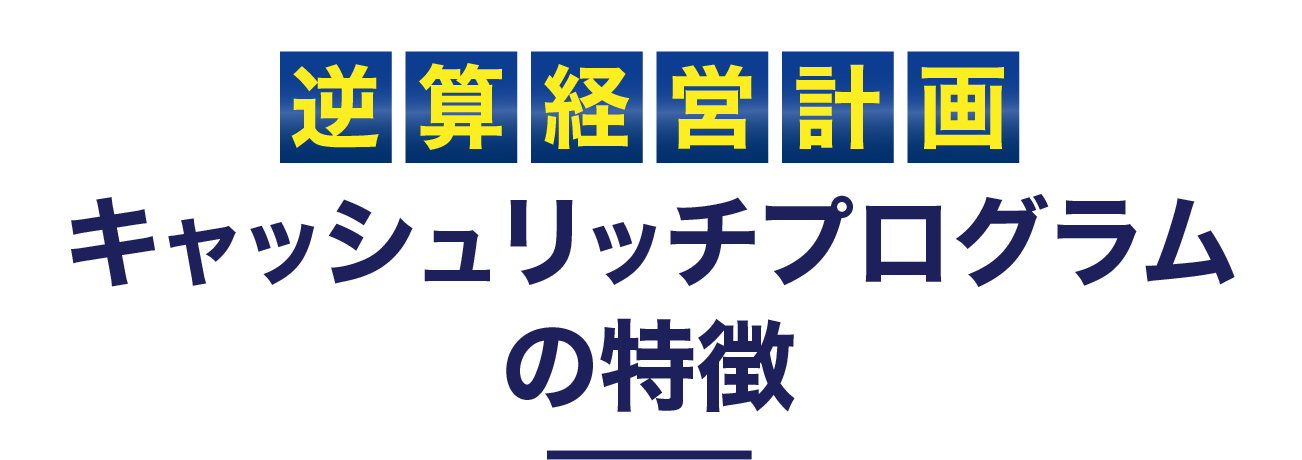 逆算経営計画・キャッシュリッチプログラムの特徴