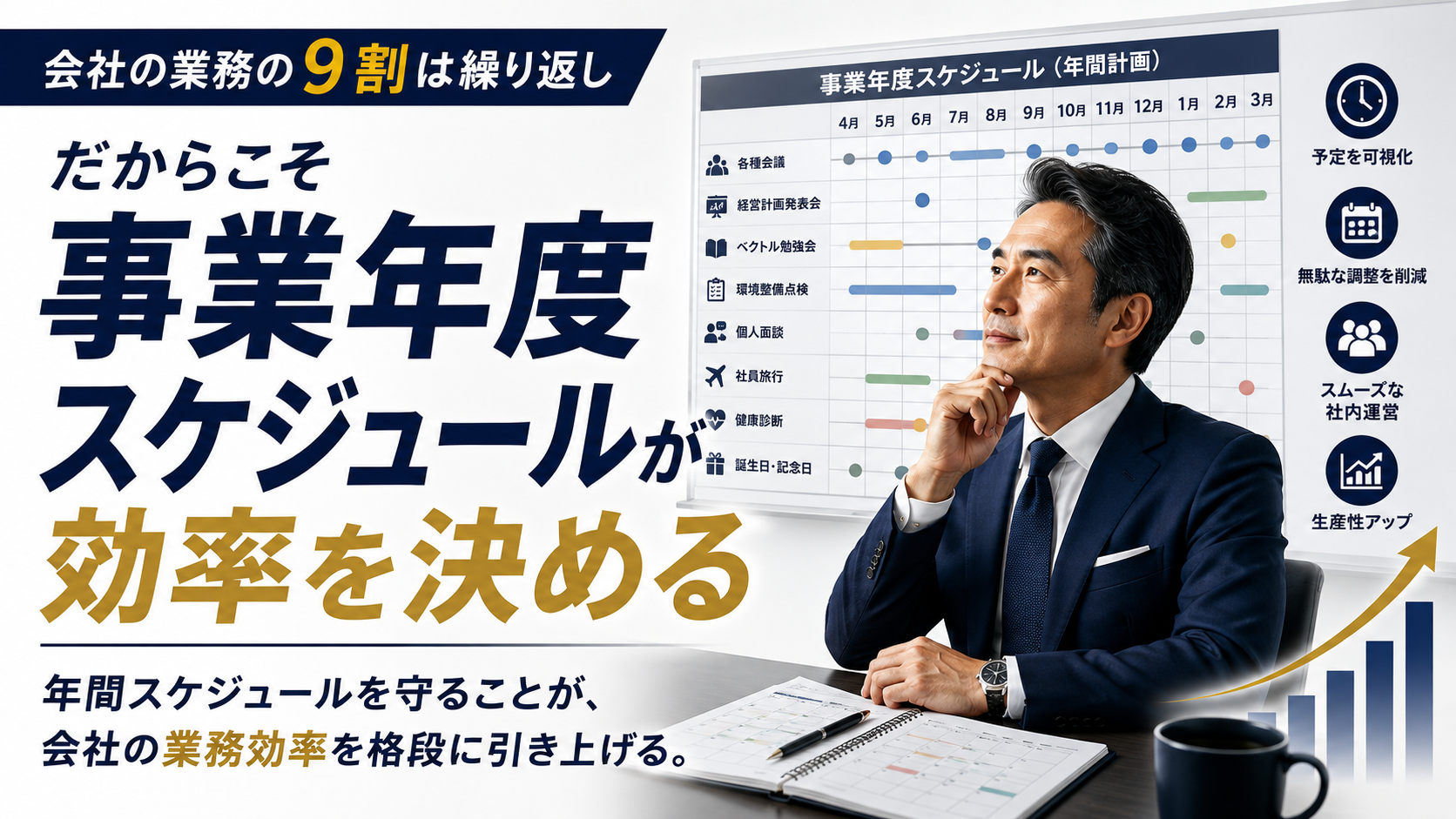 会社の業務の9割は繰り返し。だからこそ「事業年度スケジュール」が効率を決める