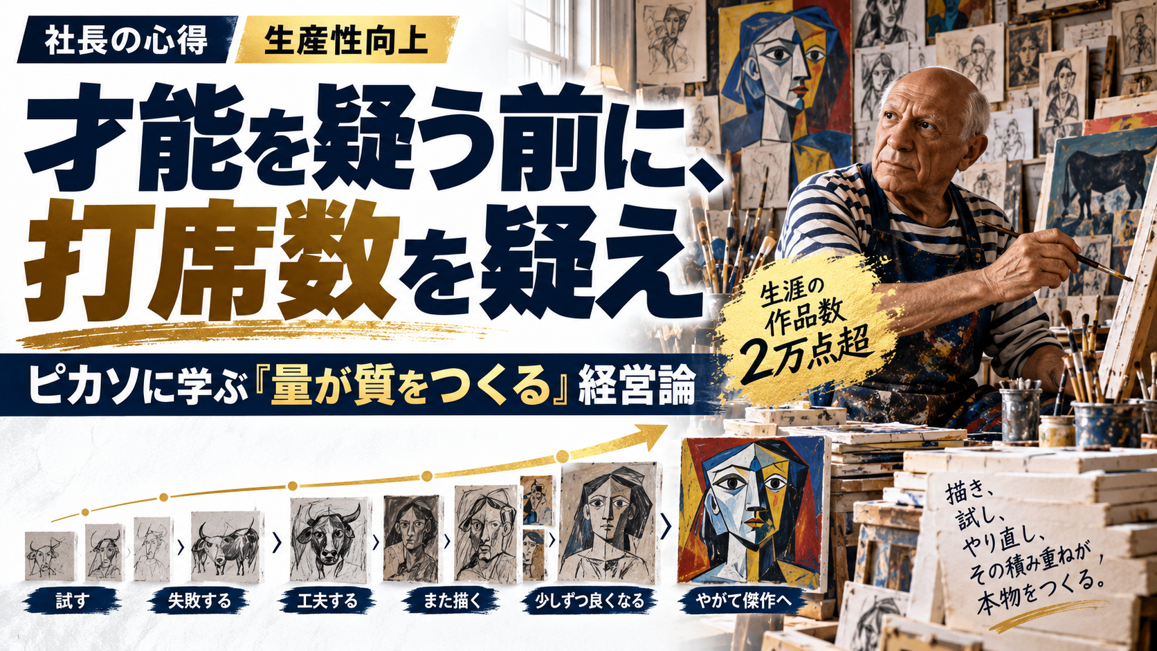 才能を疑う前に、打席数を疑え｜ピカソに学ぶ『量が質をつくる』経営論